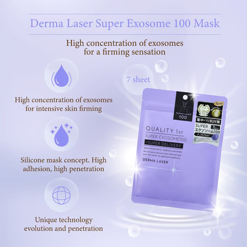 QUALITY 1ST Derma Laser Super Exosome 100 Mask (7 Sheets)