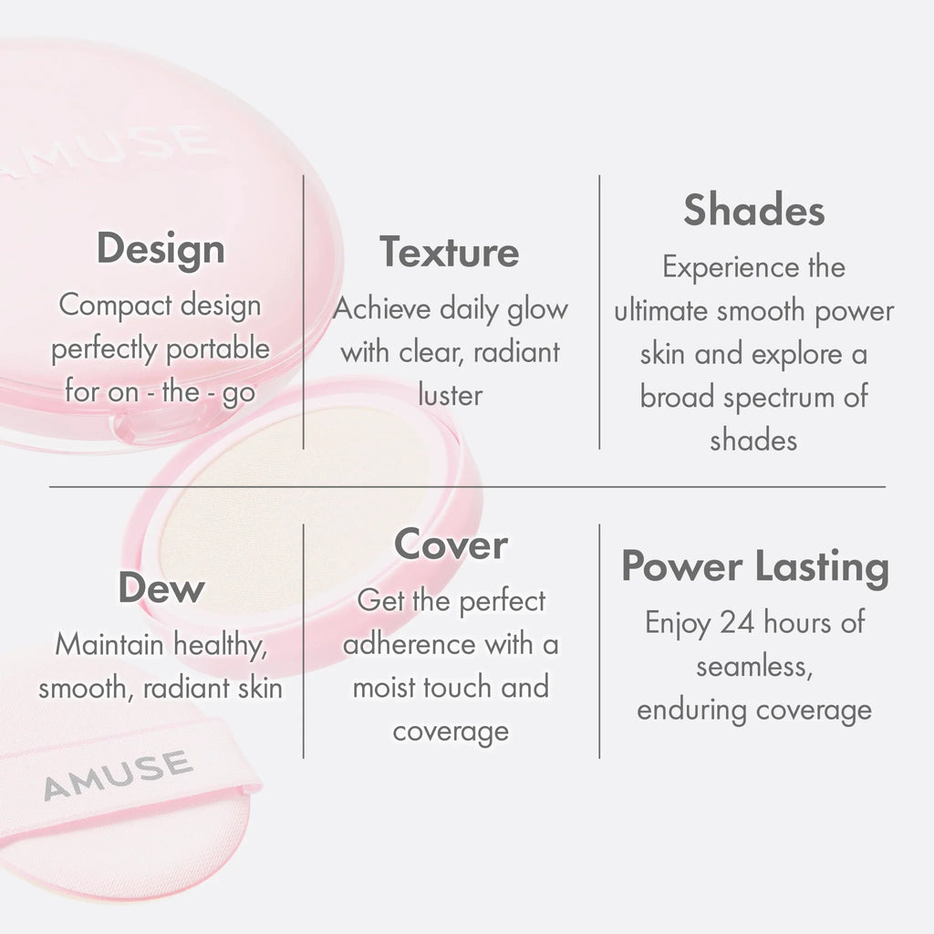 AMUSE Dew Power Vegan Cushion 15g (5 Shades)