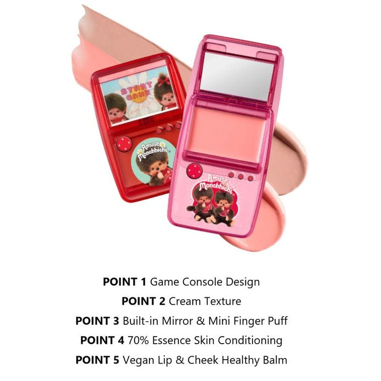 AMUSE Game Station Lip & Cheek Healthy Balm [Monchhichi Limited Edition]