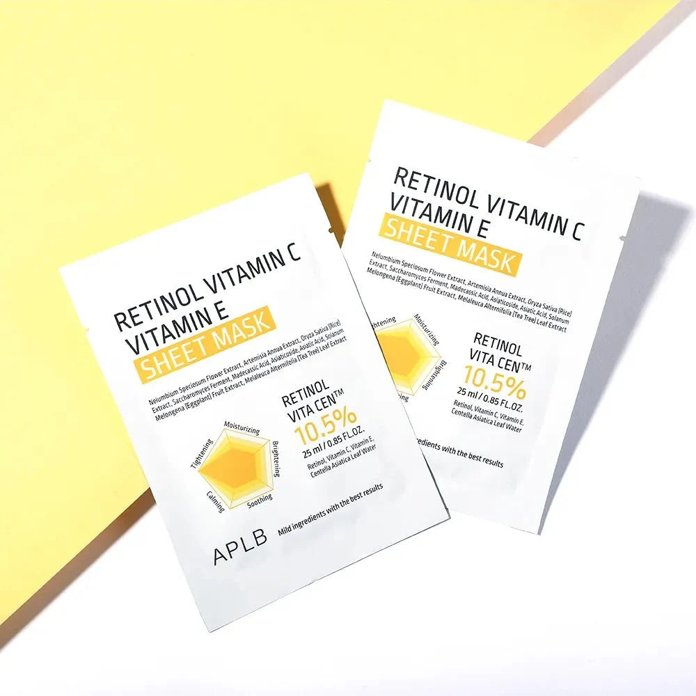 APLB Retinol Vitamin C Vitamin E Sheet Mask Set 10 Sheets