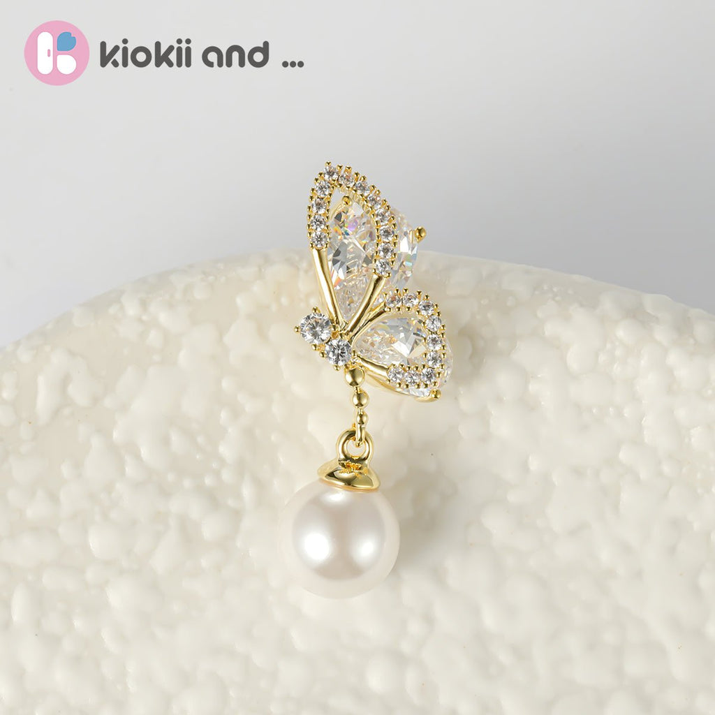 Arch14 Enchanted Wings & Pearl 18K Gold-Plated Drop Earrings