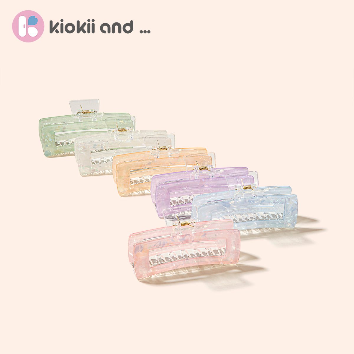 Arch14 Holographic Shine Rectangle Claw Clip 1pc