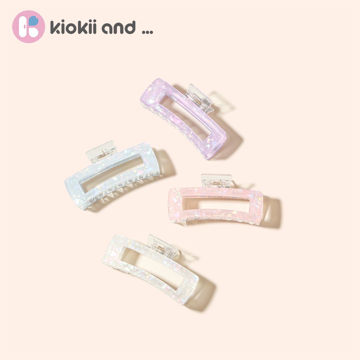Arch14 Holographic Shine Rectangle Claw Clip 1pc