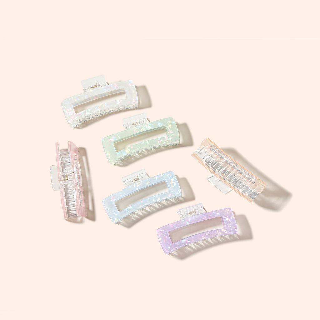 Arch14 Holographic Shine Rectangle Claw Clip 1pc
