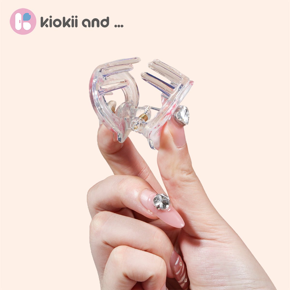 Arch14 Pastel Blossoms Mini Round Claw Clip 1pc