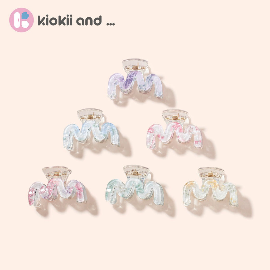 Arch14 Pastel Blossoms Mini Wave Claw Clip 1pc
