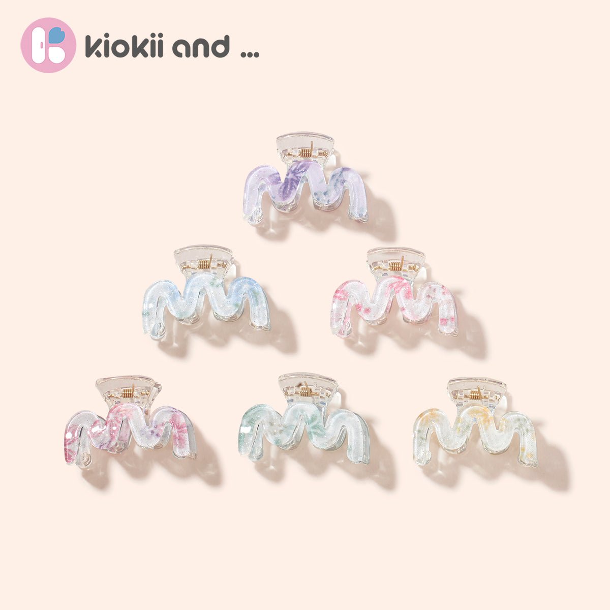 Arch14 Pastel Blossoms Mini Wave Claw Clip 1pc