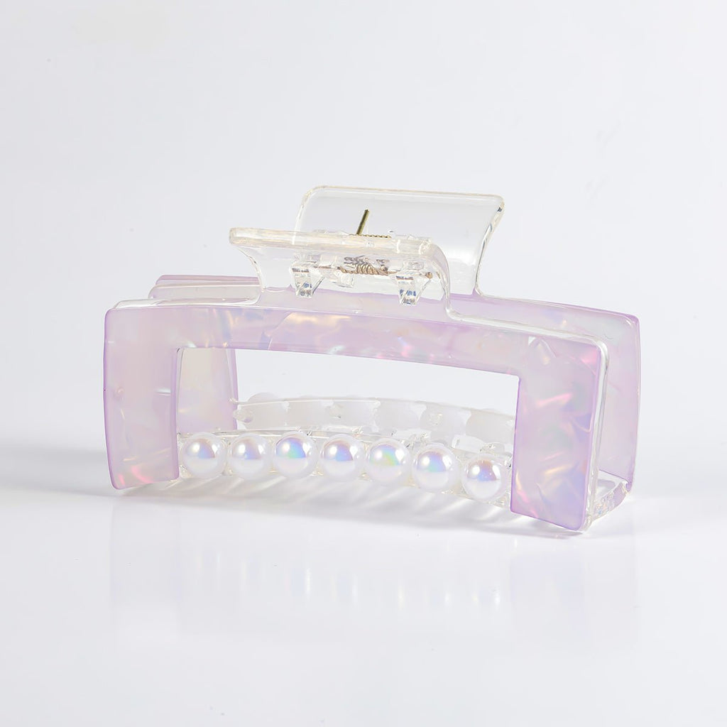 Arch14 Pearl Accent Rectangle Claw Clip 1pc