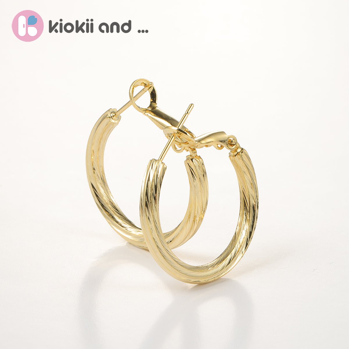 Arch14 Vintage Style Woven 18K Gold-Plated Hoop Earring