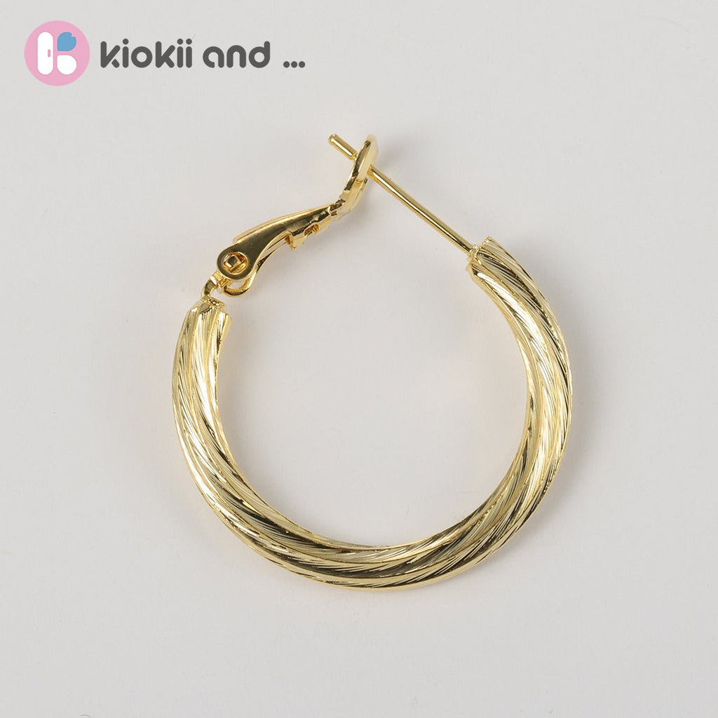 Arch14 Vintage Style Woven 18K Gold-Plated Hoop Earring