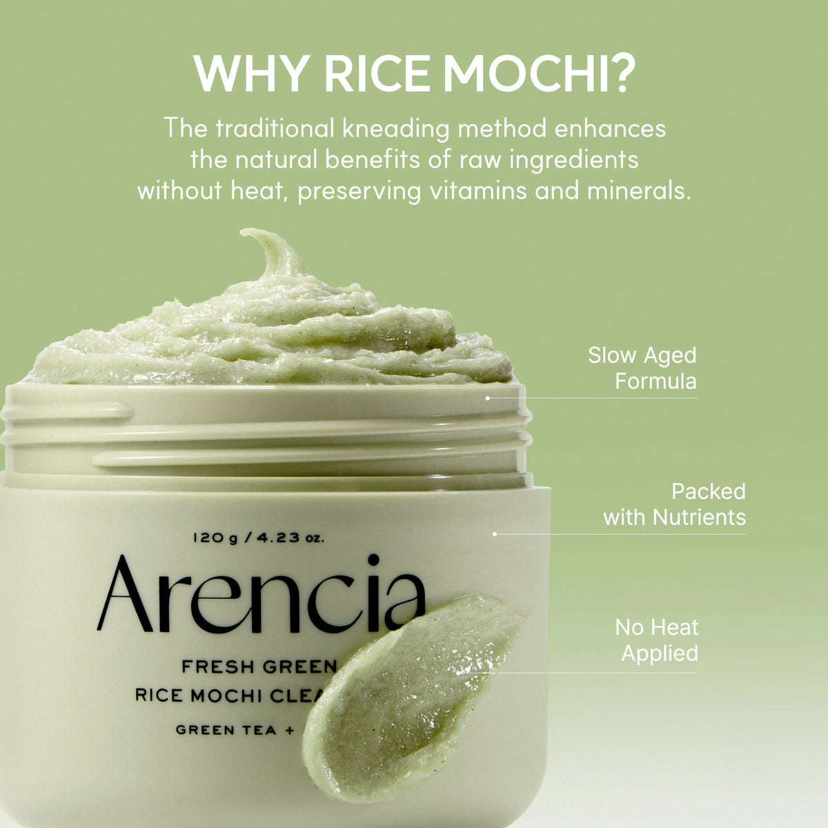 Arencia Fresh Green Rice Mochi Cleanser 120g