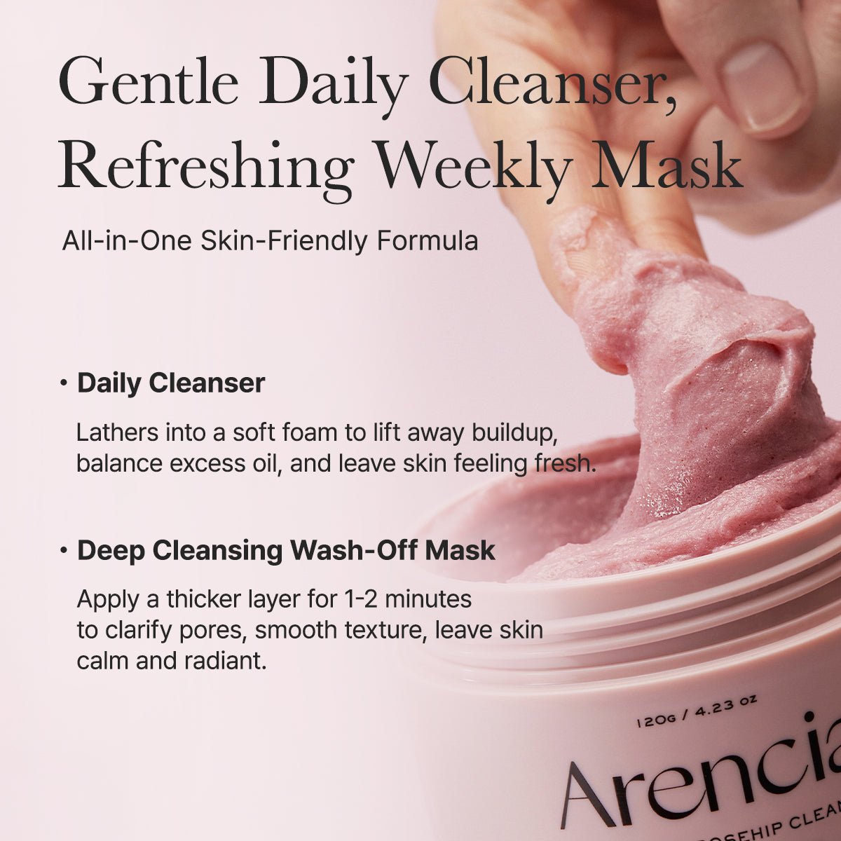 Arencia Royal Rosehip Rice Mochi Cleanser 120g