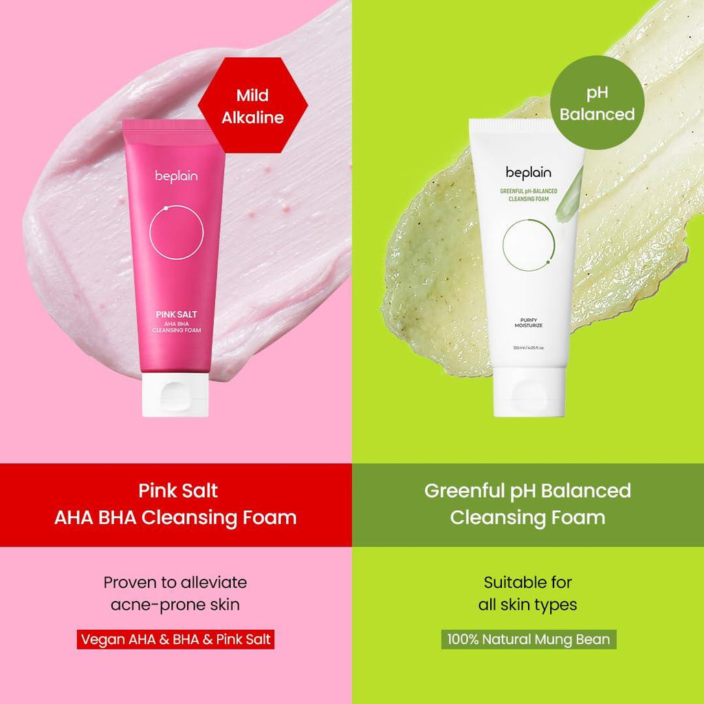 BEPLAIN Pink Salt AHA BHA Cleansing Foam 120ml