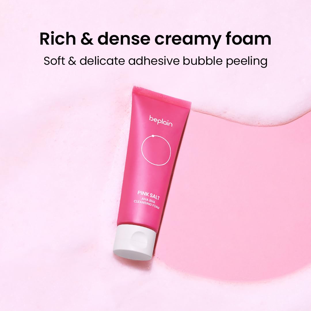 BEPLAIN Pink Salt AHA BHA Cleansing Foam 120ml