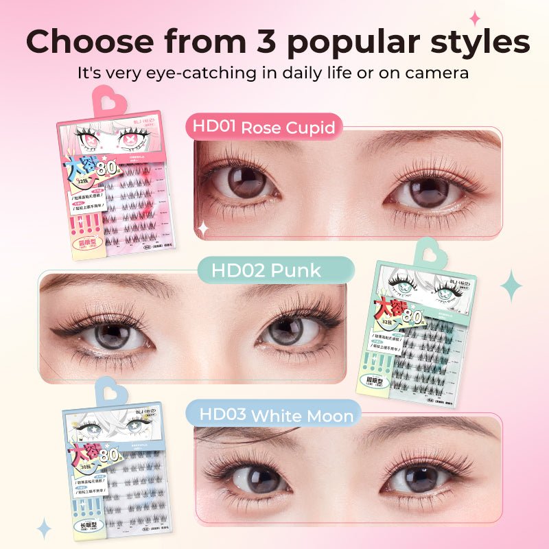 BLJ Comic Eyes Glue Free False Eyelashes (3 Styles)