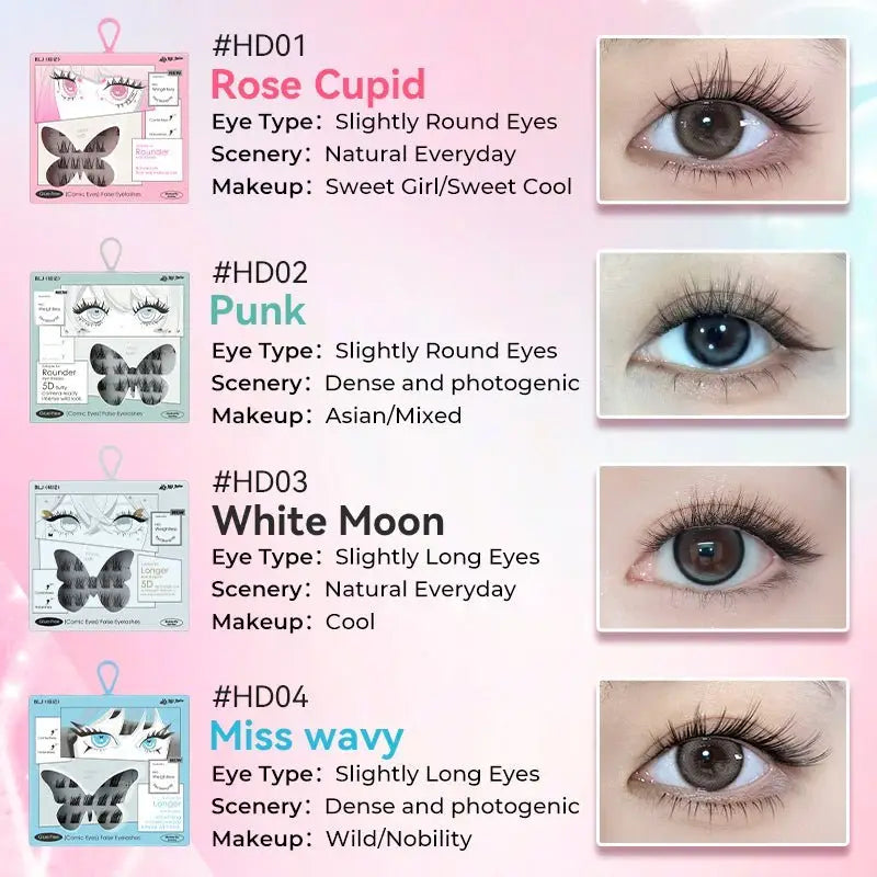 BLJ Comic Eyes Glue-free False Eyelashes (5 Styles)