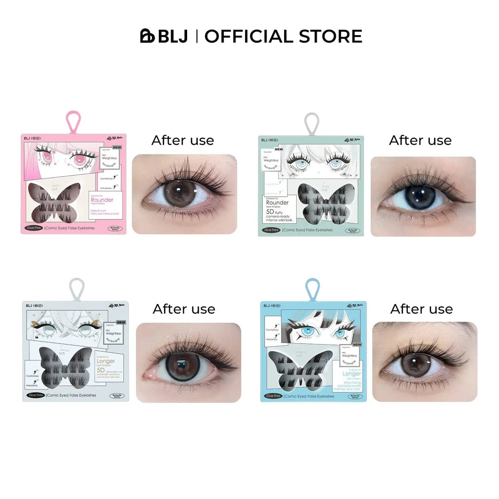 BLJ Comic Eyes Glue-free False Eyelashes (5 Styles)