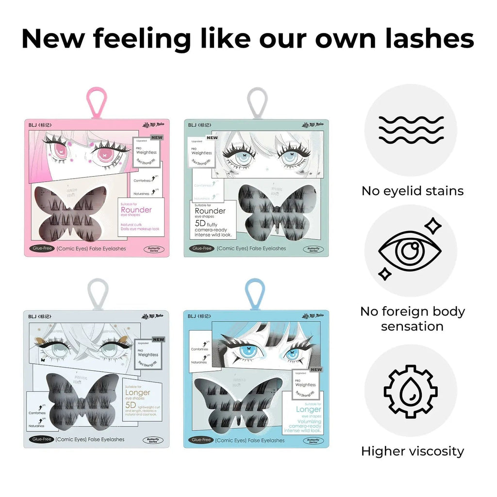 BLJ Comic Eyes Glue-free False Eyelashes (5 Styles)