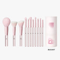 BLJ Large Semi Sugar Peach Make Up Brush Bucket Set 11pcs (2 Packings)