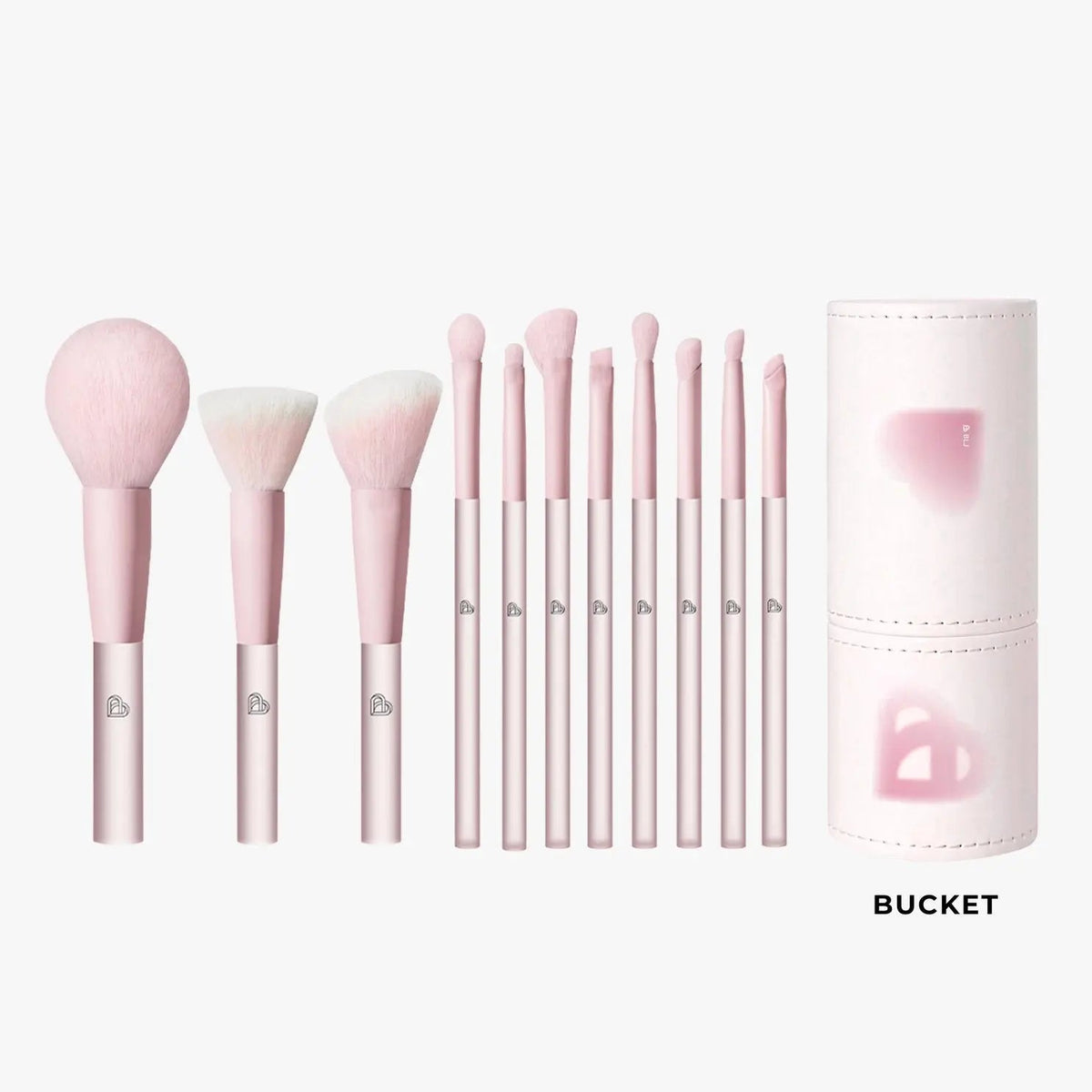 BLJ Large Semi Sugar Peach Make Up Brush Bucket Set 11pcs (2 Packings)