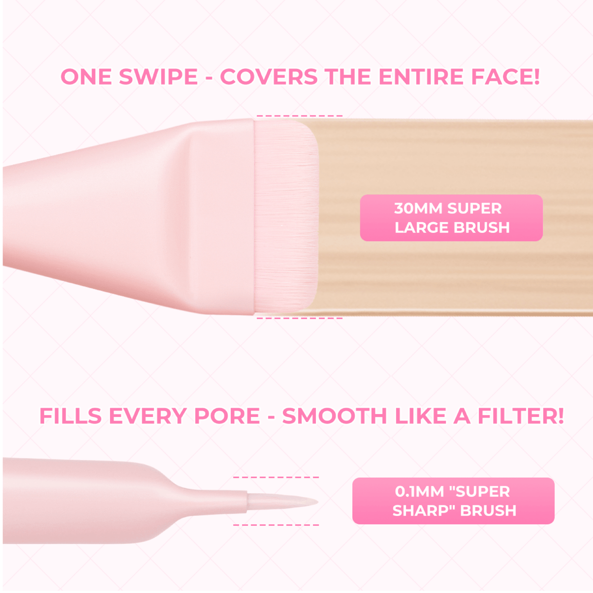 BLJ Perfect Canvas Foundation Brush & Puff Duo (Pink Edition)