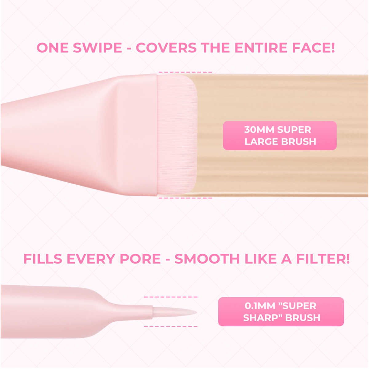 BLJ Semi Sweet Peach Seamless Foundation Brush 1pc