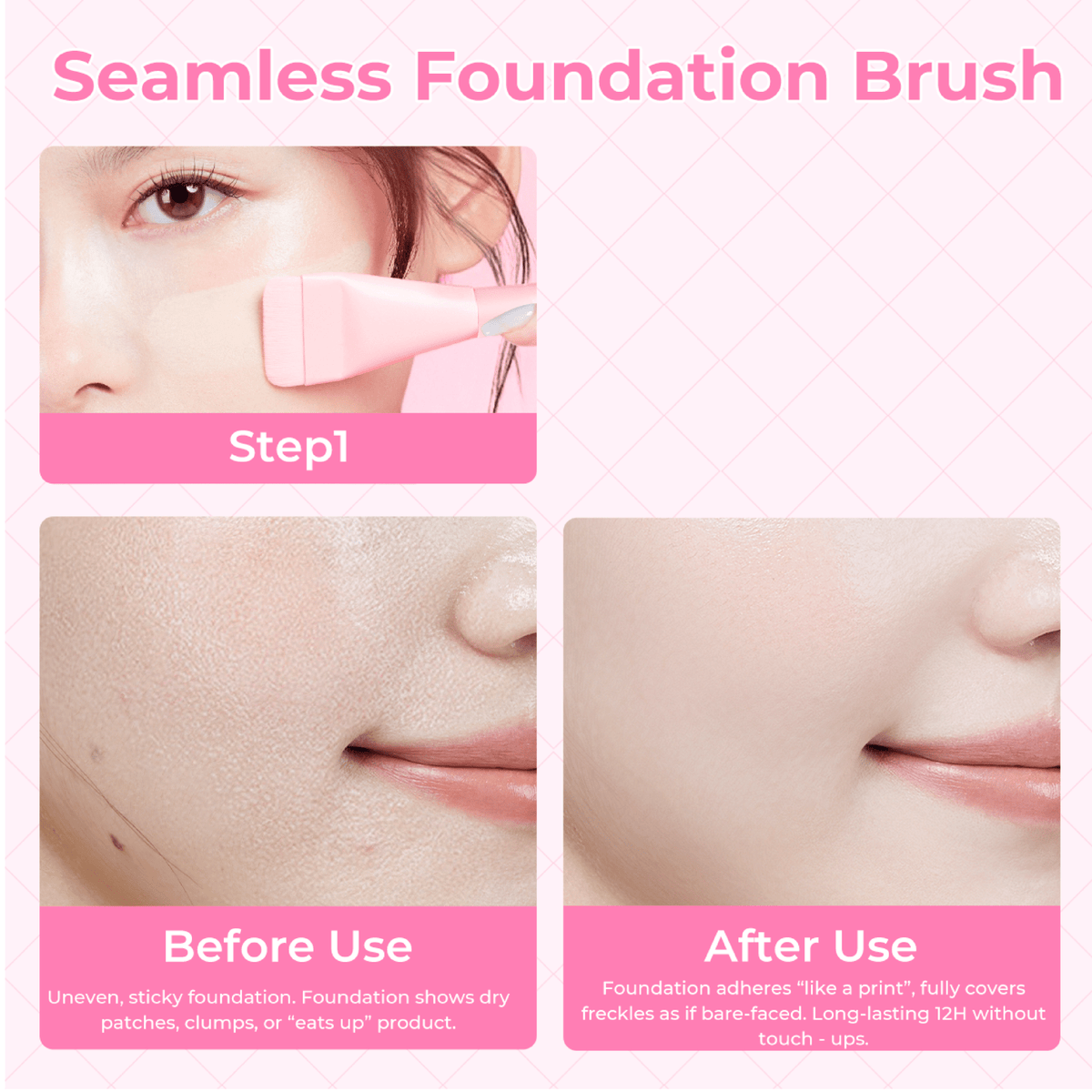 BLJ Semi Sweet Peach Seamless Foundation Brush 1pc