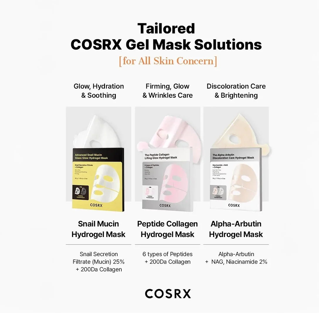 COSRX The Alpha-Arbutin Discoloration Care Hydrogel Mask 3pcs