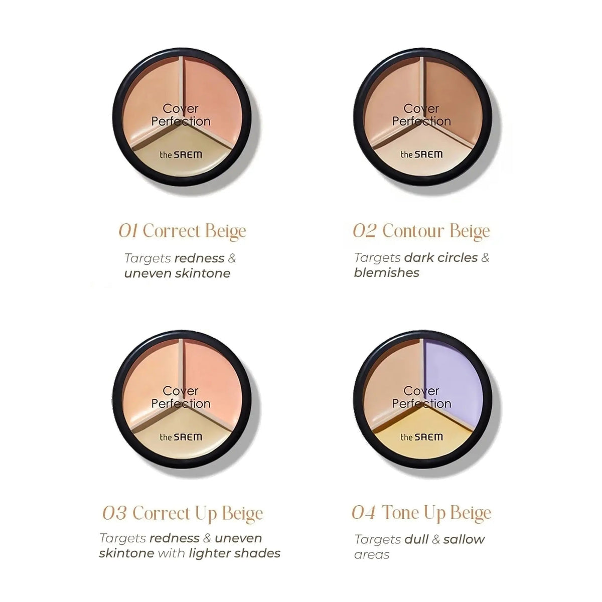 The Saem Cover Perfection Triple Pot Concealer (4 types)