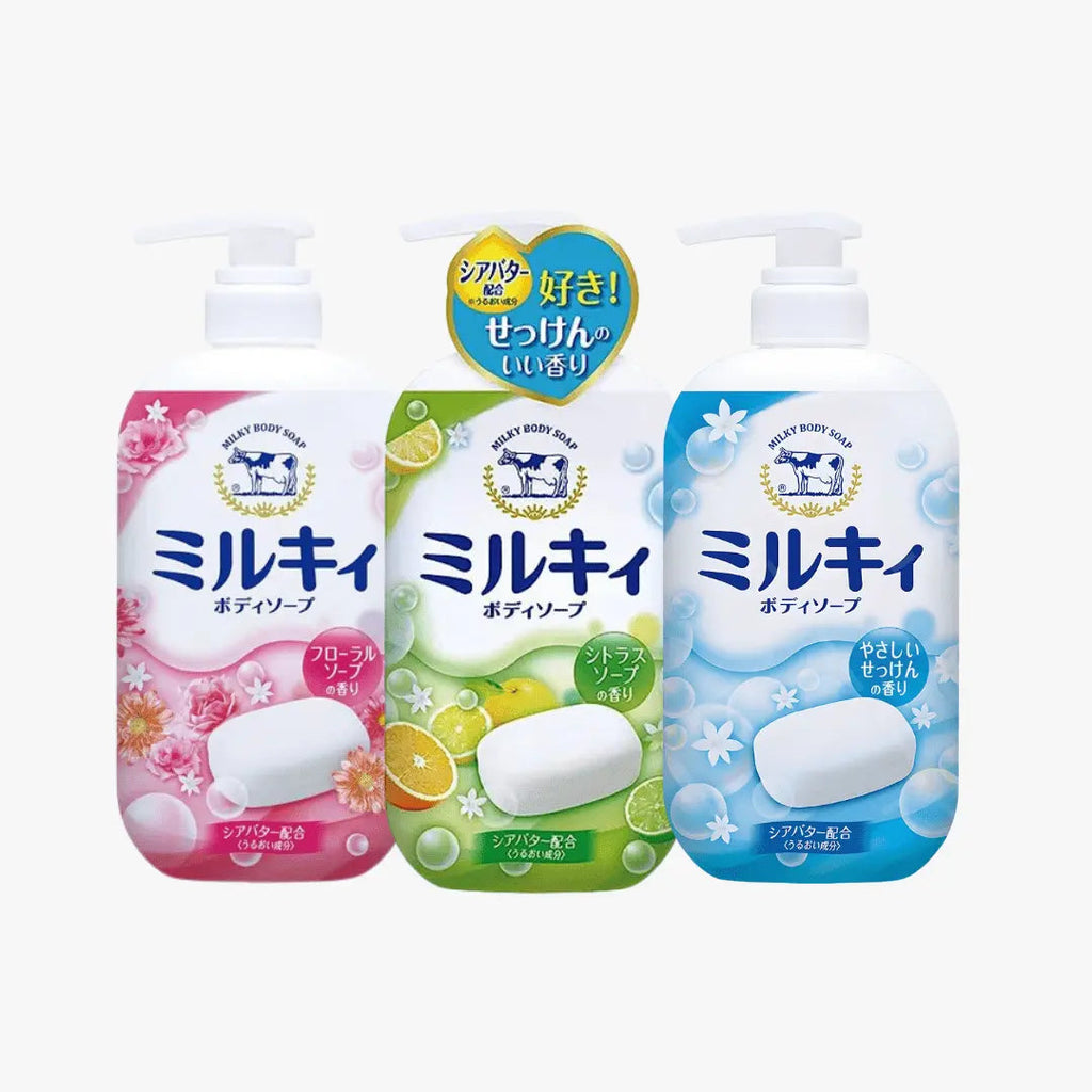 Cow Brand Bouncia Shea Butter Milky Body Soap 550ml (3 Scents)
