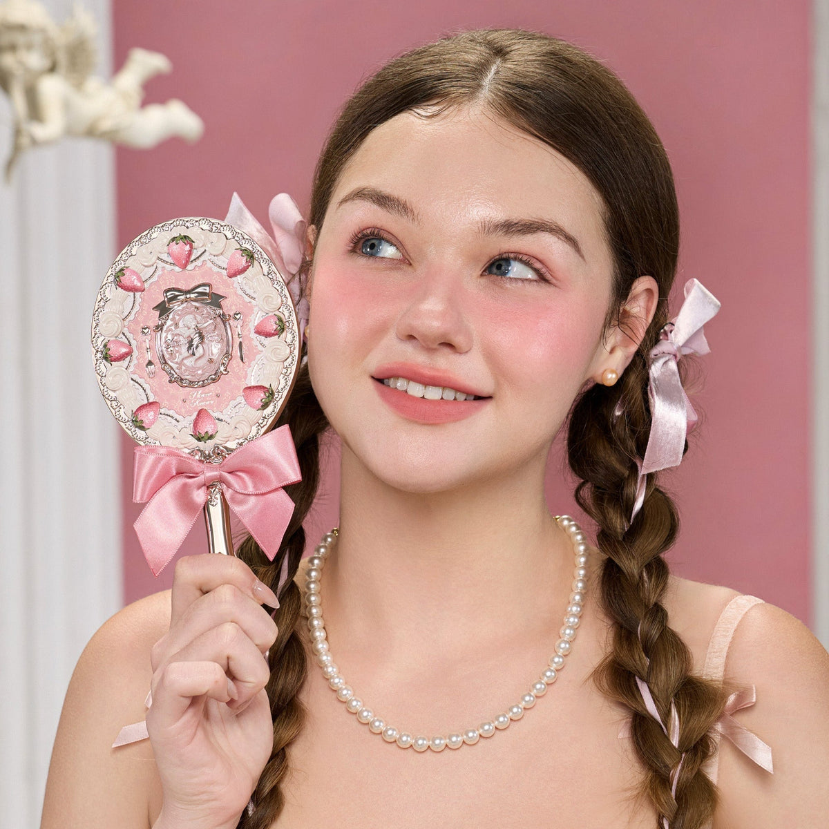 Flower Knows Strawberry Cupid Hand Mirror (3 Styles)