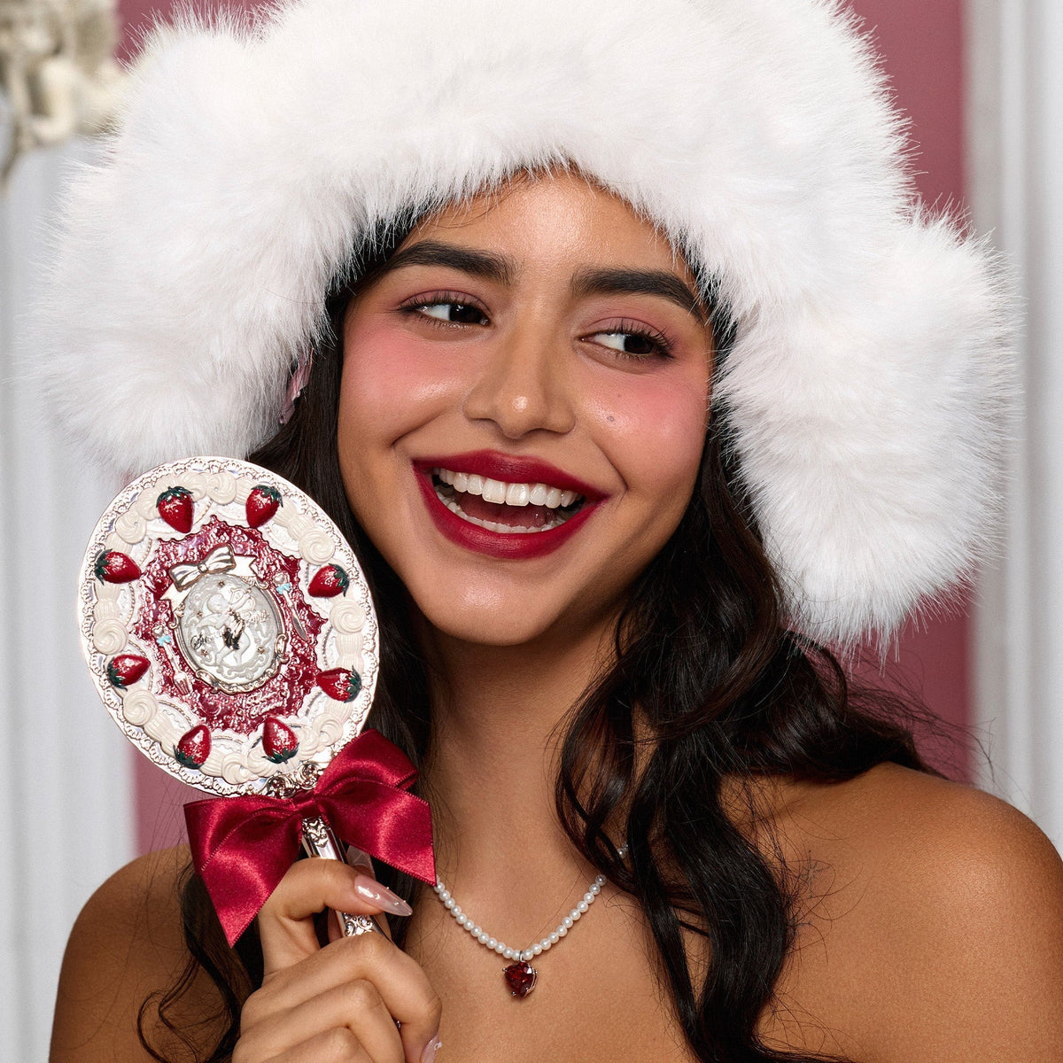 Flower Knows Strawberry Cupid Hand Mirror (3 Styles)