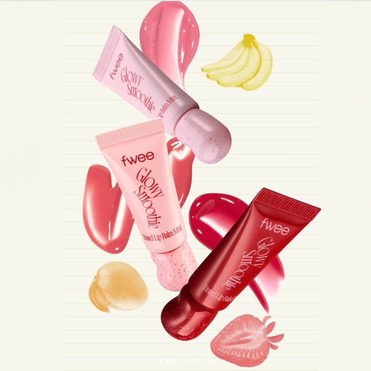 Fwee GLOWY Smoothie Tinted Lip Balm - 4 Colors