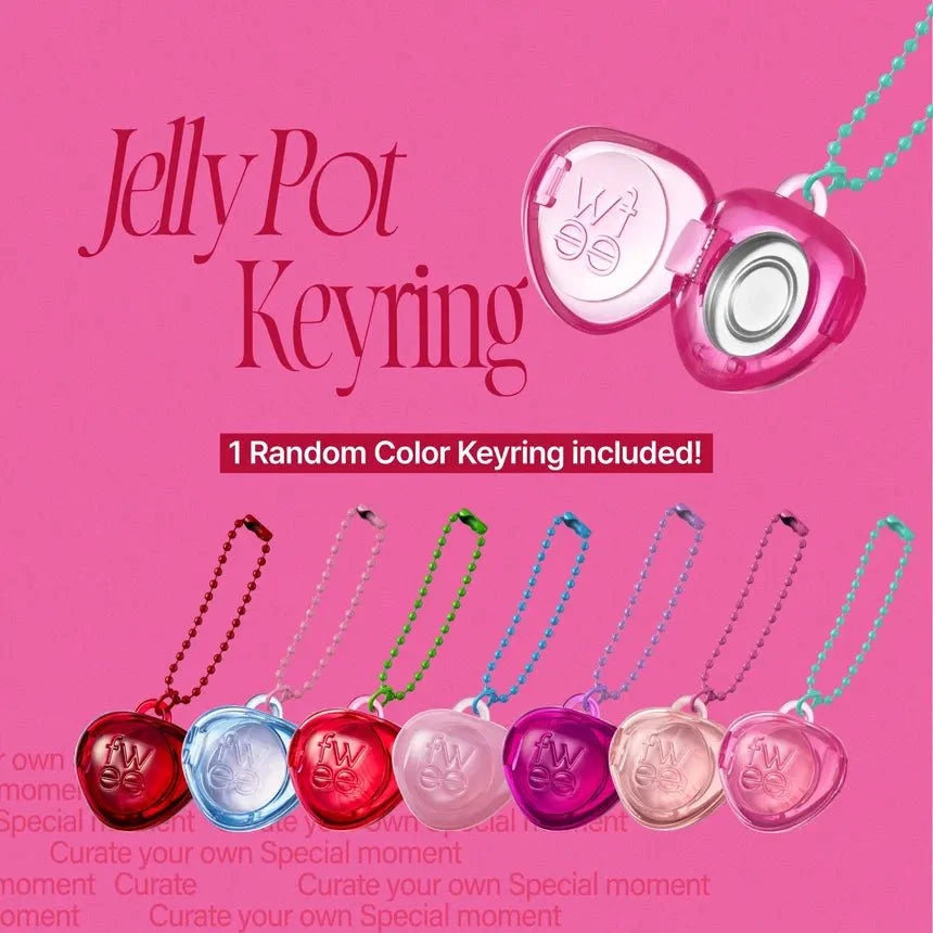 Fwee Lip & Cheek Glowy Jelly Pot + Pendant Keyring Set (Random Color)