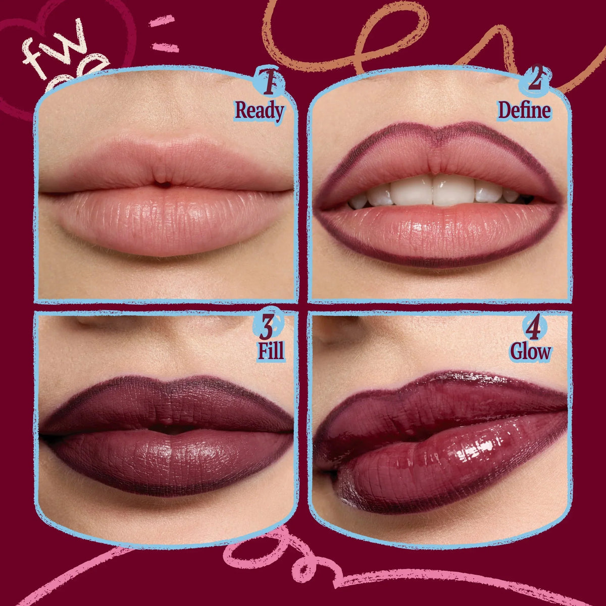 Fwee Long-Lasting Dual Coloring Stick Lip Liner - 4 colors