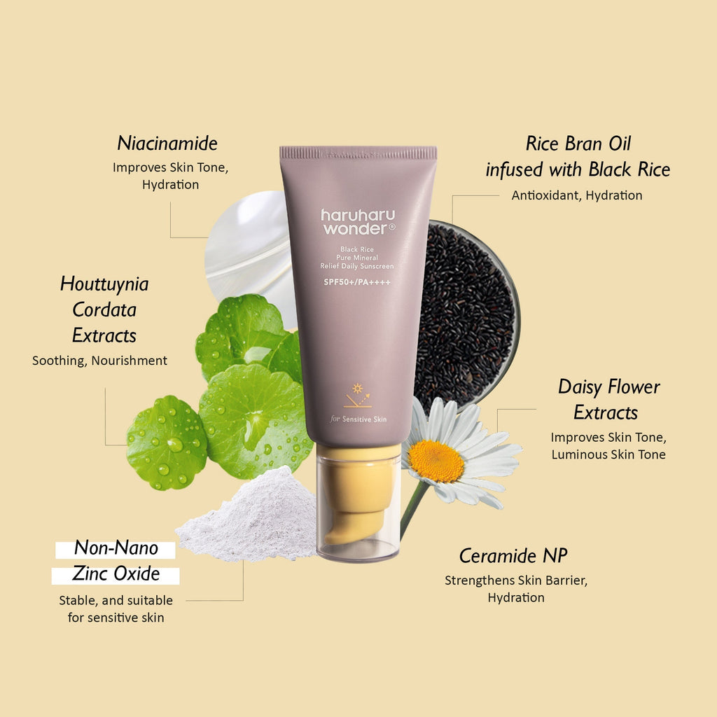 haruharu wonder Black Rice Pure Mineral Relief Daily Sunscreen SPF50+ PA++++
