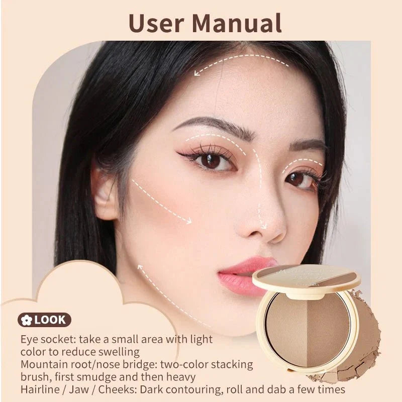 Judydoll 2 Color Contouring Powder for Facial Sculpting #01 Beige