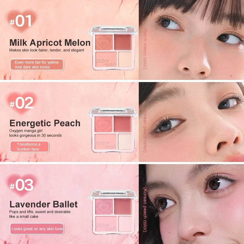 Judydoll 2 in 1 Blush Highlight Palette (3 Shades)