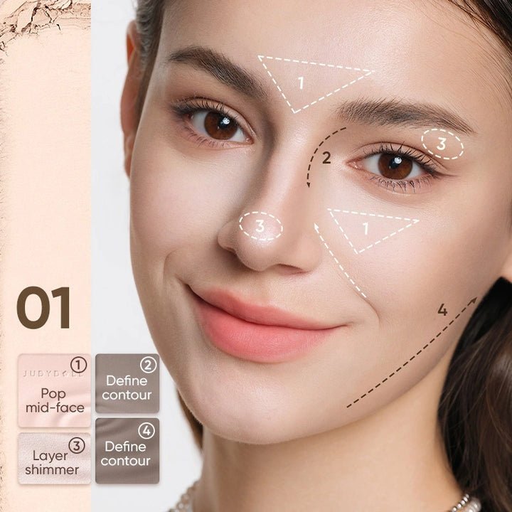 Judydoll 2 in 1 Highlighter Contour Palette