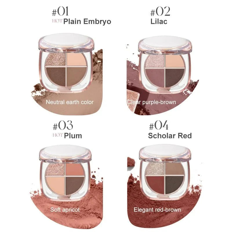Judydoll Glazed Beauty 4 Shades Eyeshadow Palette (3 Colors)