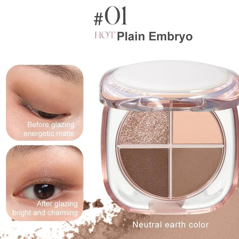 Judydoll Glazed Beauty 4 Shades Eyeshadow Palette (3 Colors)