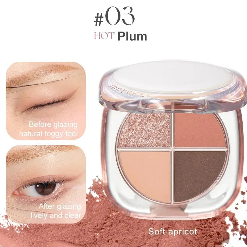 Judydoll Glazed Beauty 4 Shades Eyeshadow Palette (3 Colors)
