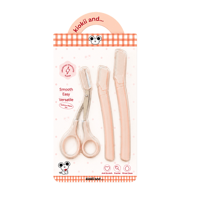 Kiokii Eyebrow Trimming Knife Eyebrow Cutting Combination 3pcs