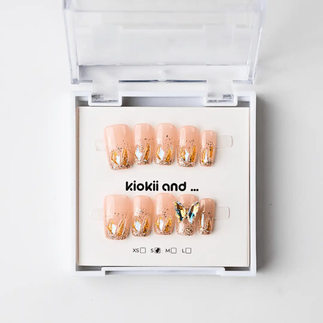 Kiokii Handmade Press-On Nails  - Butterfly Glimmer