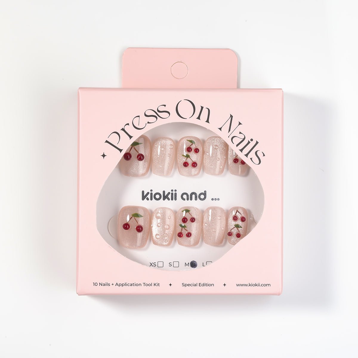 Kiokii Handmade Press-On Nails-Cherry Bloom Delicate Nail Wraps