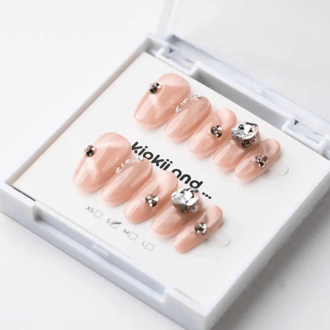 Kiokii Handmade Press-On Nails  - Crystal Blush