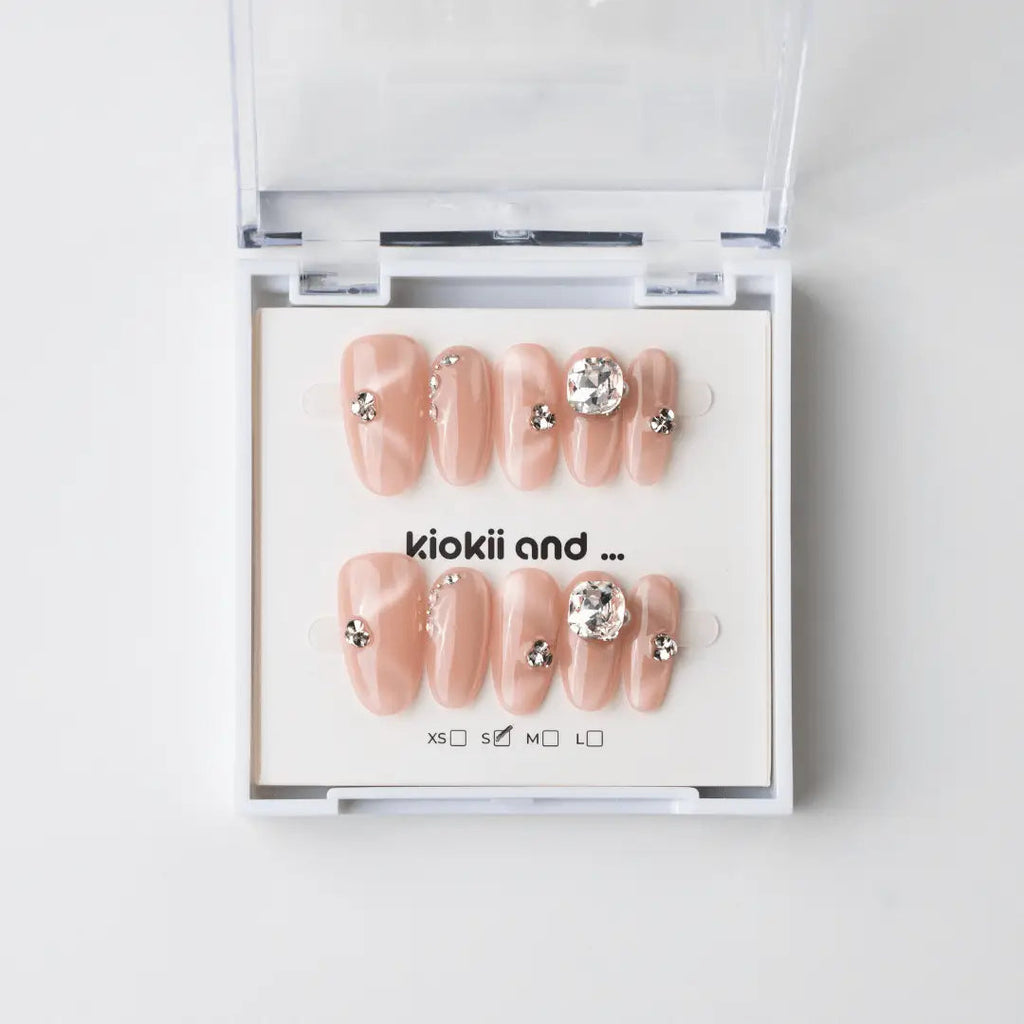 Kiokii Handmade Press-On Nails  - Crystal Blush