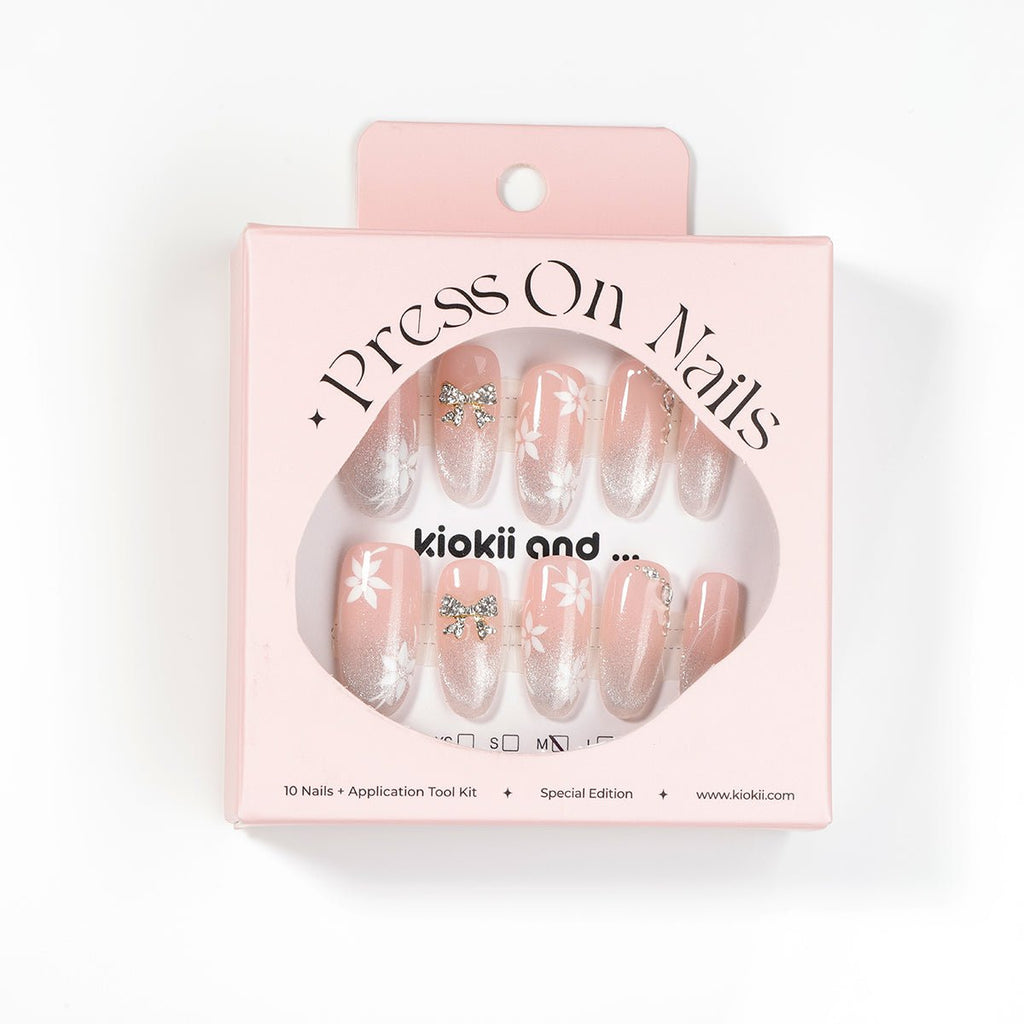 Kiokii Handmade Press-On Nails-Elegant Bloom Nail Set
