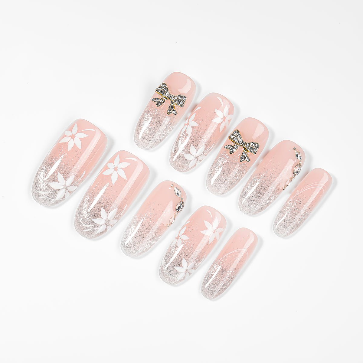 Kiokii Handmade Press-On Nails-Elegant Bloom Nail Set