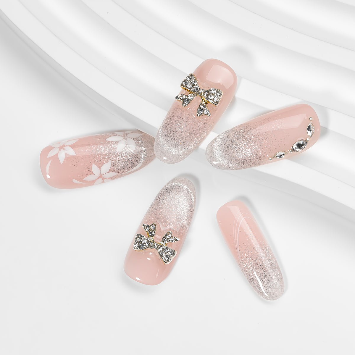 Kiokii Handmade Press-On Nails-Elegant Bloom Nail Set